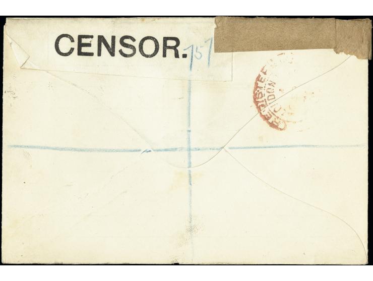 1915, Stamps of Goald Coast overprinted: 5s. tied by cds. "LOME TOGOGEBIET 24/8 15" to registered and censored cover to Londo
