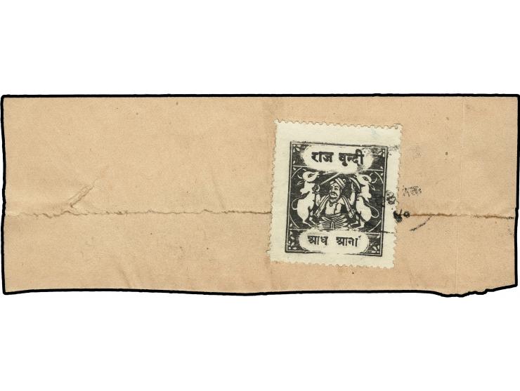 1940, part cover franked with 1940  1/2 anna black (SG value £360)
