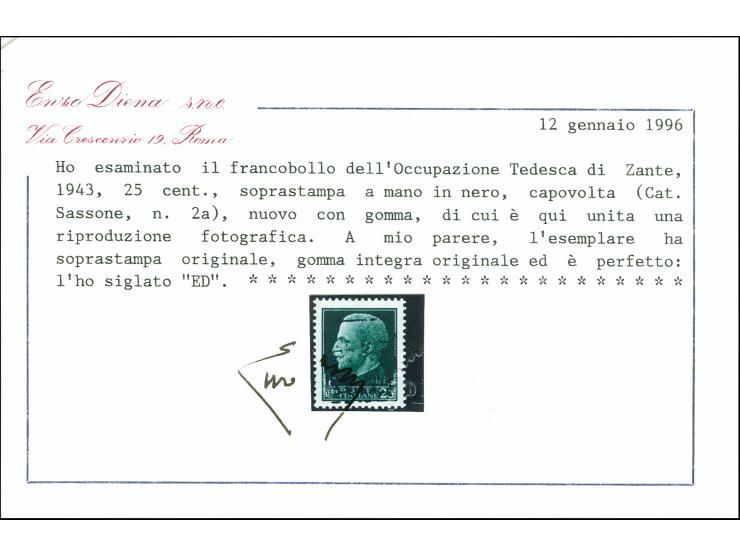 Aufdruck schwarz: 25 C. mit kopfstehendem Aufdruck, postfrisch, tadellos, sign. Diena mit Fotoattest (1996)