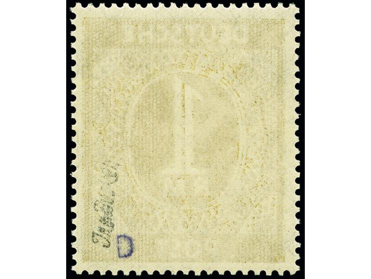 Netz auf Ziffer: 1 M. postfrisch, tadellos, sign. Dr. Dub und Schlegel BPP und Fotoatteste D. Schlegel BPP (2000 und 2022)