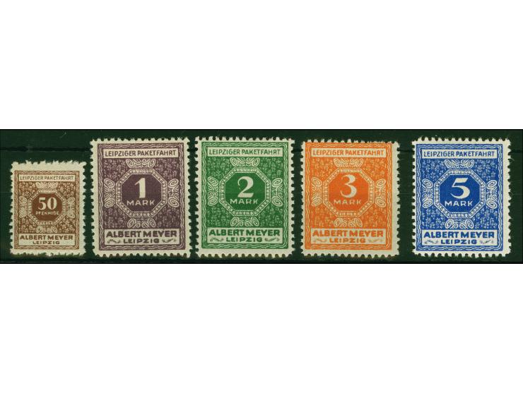 1915, 50 Pfennig bis 5 Mark komplett, ungebraucht, typisch gezähnt, einwandfrei, selten