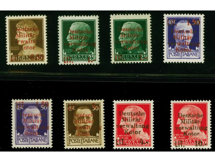 1944, Aufdruckausgabe 0,50 - 10 LIT, kpl. Satz mit allen Wasserzeichenvarianten, postfrisch, tadellos, u.a. sign. Ludin BPP u