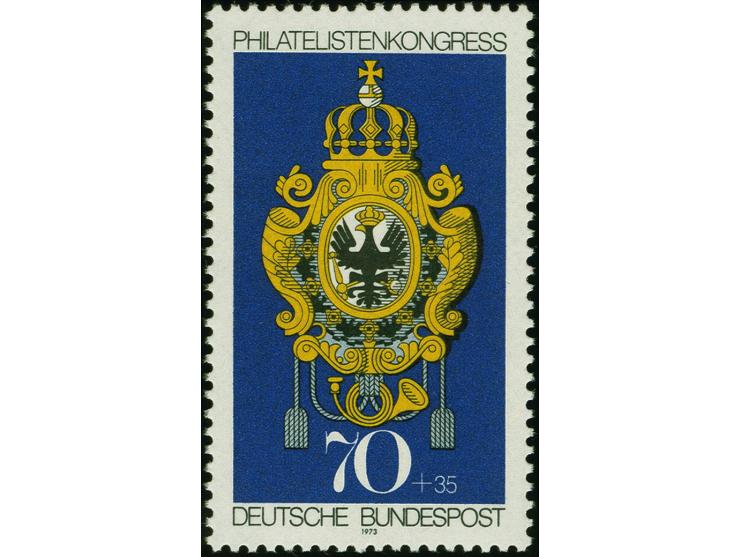 1973, IBRA 70 Pfg. mit Abart "Farbe Cyanblau (Reichsapfel auf Krone) fehlend", postfrisch, tadellos, sign. Schlegel BPP mit F