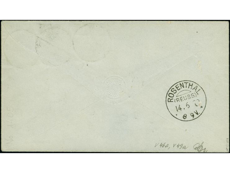 "KAMERUN * 6.5.92" mehrfach klar auf Krone/Adler 25 Pfennig gelblichorange und 5 Pfennig grün als tarigerechte Zusatzfrankatu