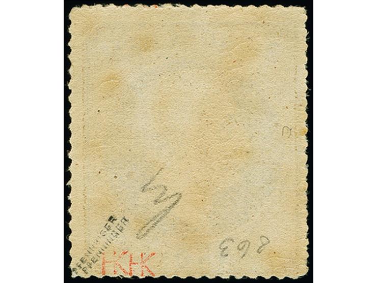 1864/65, 3 Groschen durchstochen, hellroser Gummierung, ungebraucht mit gutem Durchstich, in einwandfreier Erhaltung. Ein seh