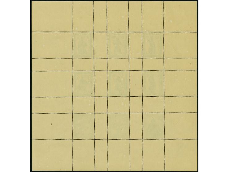 1944, Unverausgabte mit getöntem und aufgehelltem Hintergrund 10-80 Pfg. im kompletten Kleinbogen zu 9 Werten in grün, postfr