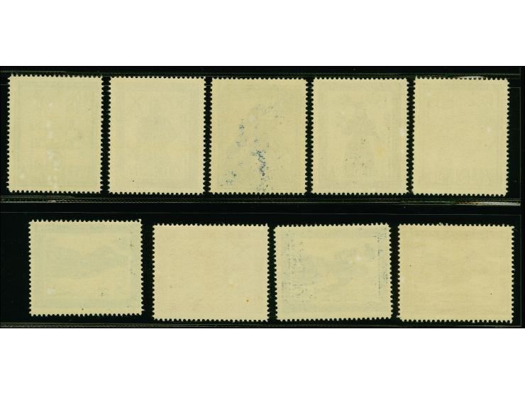 1944, Unverausgabte mit getöntem und aufgehelltem Hintergrund 10-80 Pfg., 9 Werte komplett postfrisch, tadellos, selten, Foto