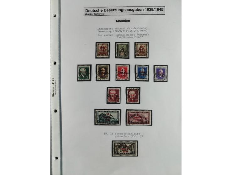 1941/45, kleine gestempelte Partie mit einigen Briefen/Karten, sauber auf selbst gestalteten Albenblättern, mit Albanien, Kan