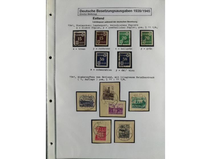 1941/45, kleine gestempelte Partie mit einigen Briefen/Karten, sauber auf selbst gestalteten Albenblättern, mit Albanien, Kan