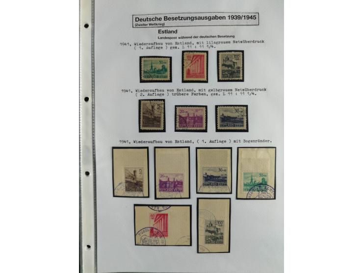 1941/45, kleine gestempelte Partie mit einigen Briefen/Karten, sauber auf selbst gestalteten Albenblättern, mit Albanien, Kan