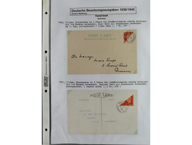 1941/45, kleine gestempelte Partie mit einigen Briefen/Karten, sauber auf selbst gestalteten Albenblättern, mit Albanien, Kan