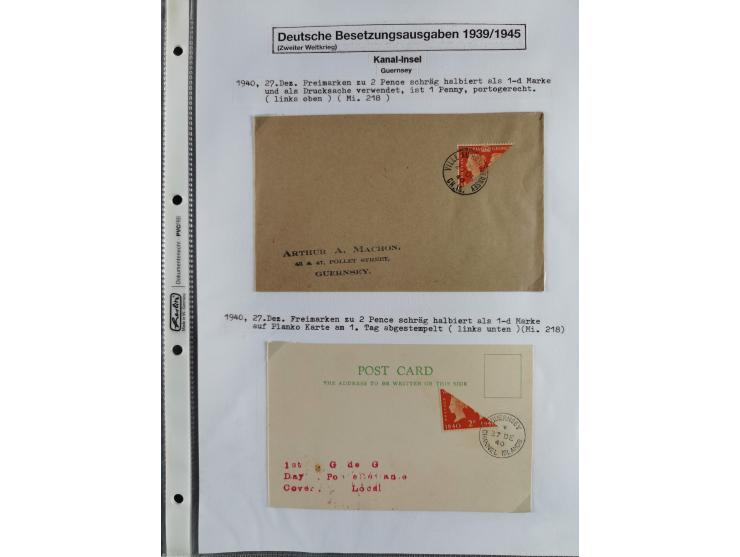 1941/45, kleine gestempelte Partie mit einigen Briefen/Karten, sauber auf selbst gestalteten Albenblättern, mit Albanien, Kan