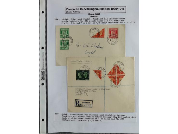 1941/45, kleine gestempelte Partie mit einigen Briefen/Karten, sauber auf selbst gestalteten Albenblättern, mit Albanien, Kan