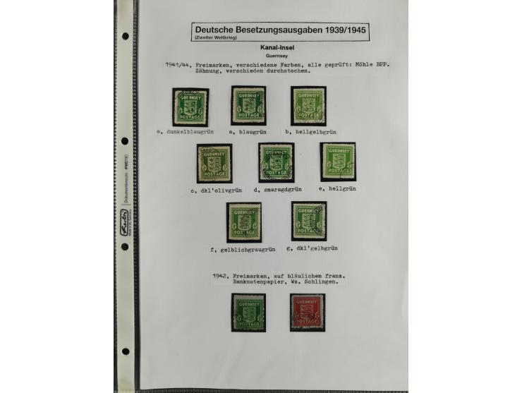 1941/45, kleine gestempelte Partie mit einigen Briefen/Karten, sauber auf selbst gestalteten Albenblättern, mit Albanien, Kan