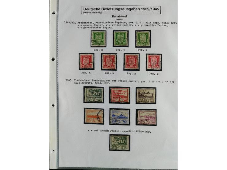 1941/45, kleine gestempelte Partie mit einigen Briefen/Karten, sauber auf selbst gestalteten Albenblättern, mit Albanien, Kan