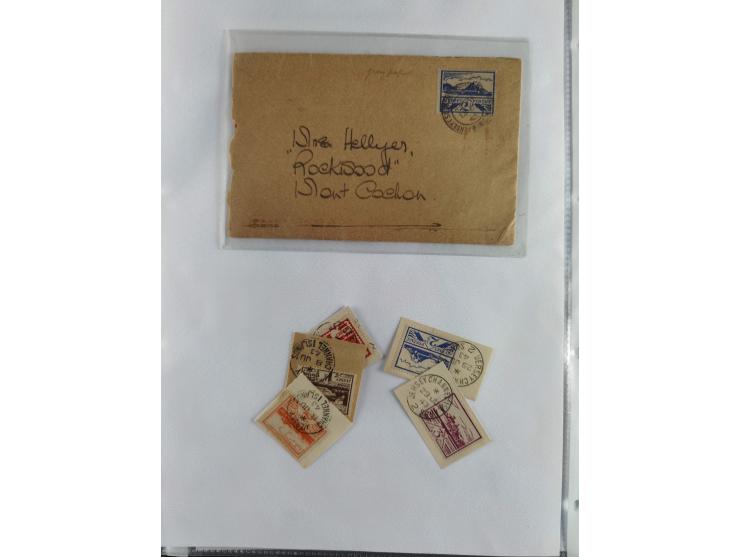 1941/45, kleine gestempelte Partie mit einigen Briefen/Karten, sauber auf selbst gestalteten Albenblättern, mit Albanien, Kan