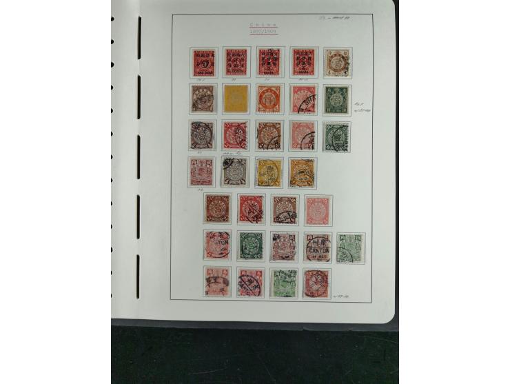 1878/1936, interesting unused and used collection starting with Large Dragons 1-5ca. used, 3c. two singles one with red "CUST