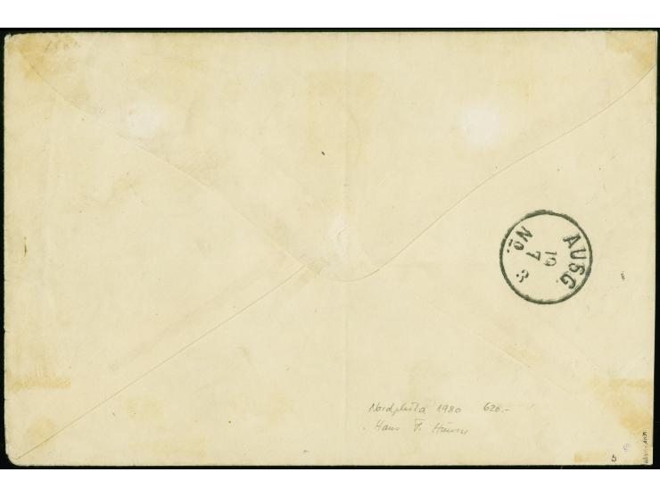 1 Mark dunkelgrün/schwarz/karmin, farbfrisch und ausgabetypisch gezähnt, sauber mit Rundstempel "HELIGOLAND JY 18 1890" auf E