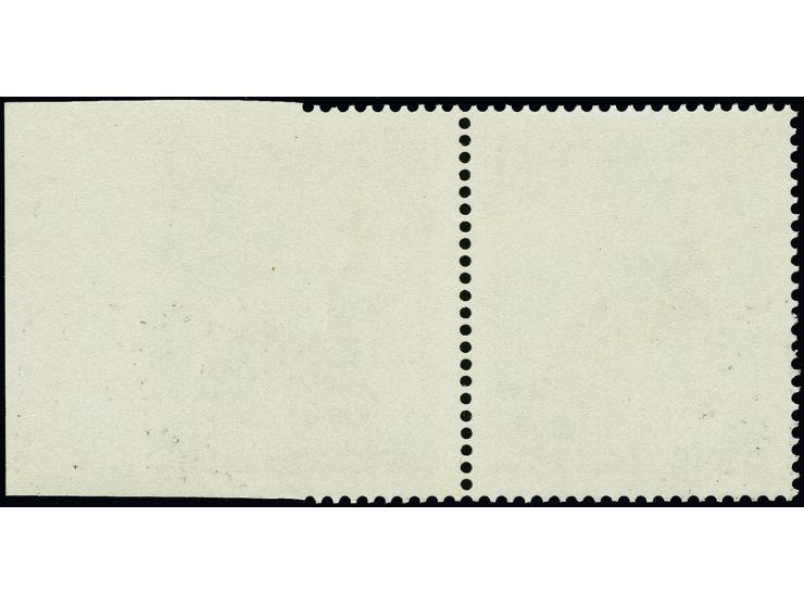 1989, 450. Geburtstag der Reformation 60 Pfg. rechts ungezähnt im waagerechten Randpaar mit Normalmarke, postfrisch, winzige 