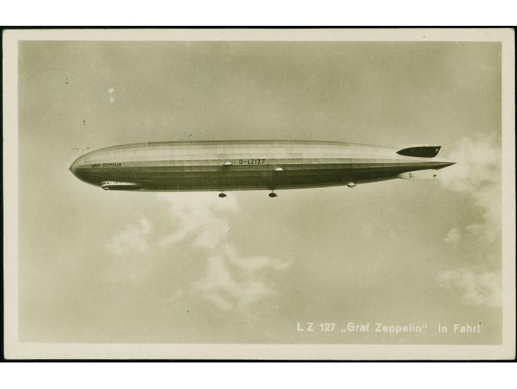 1929, Deutschlandfahrt, Teil I mit Abwurf Jena, Zeppelin-Fotokarte mit Bordstempel vom 12.9. und Reichspräsidenten 8 Pfennig 