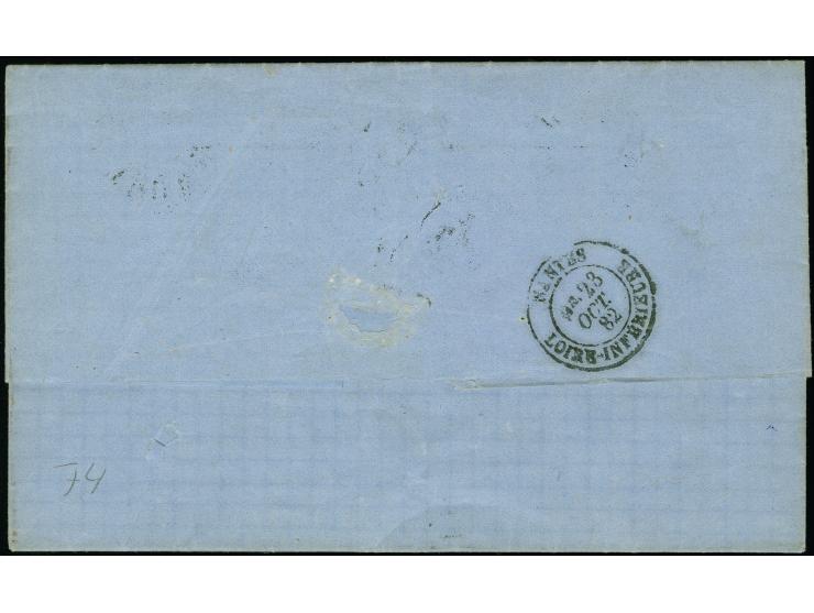 1882, folded letter to Nantes, France, postmarked with St. Thomas c.d.s. (6 Oct) of the Danish West Indies Post Office, endor