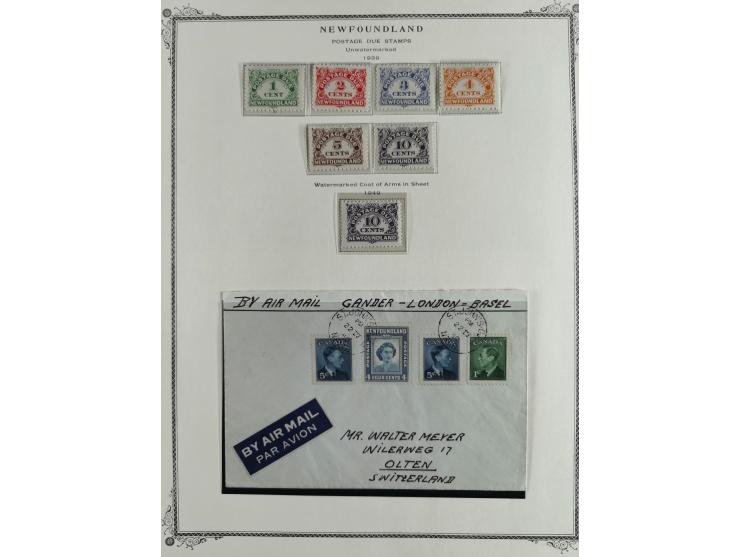 1851/1950, unused and used collection with more than 40 cards and covers, starting with Canada, Newfoundland with better item