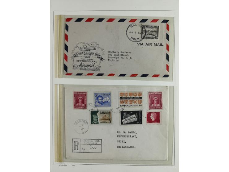 1851/1950, unused and used collection with more than 40 cards and covers, starting with Canada, Newfoundland with better item