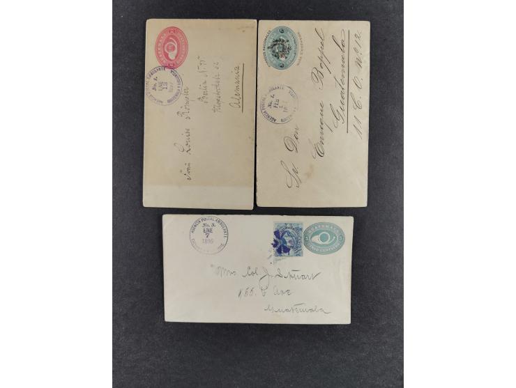 1895/1904, small group of 7 postal stationary cards/envelopes, all with railway cancellations, mostly fine