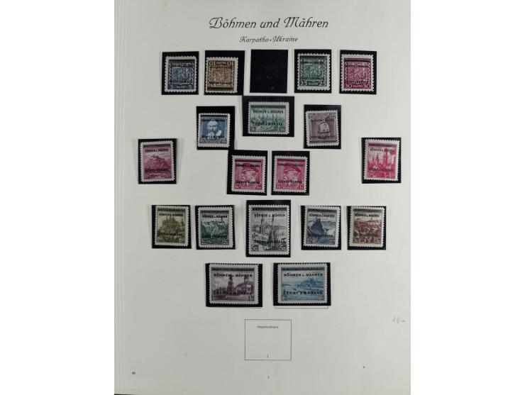 1933/45, mostly mint never hinged collection with complete issues in preprinted album, plus second album with Bohemia and Mor