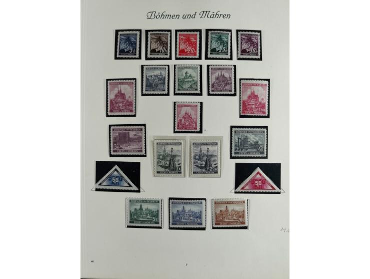 1933/45, mostly mint never hinged collection with complete issues in preprinted album, plus second album with Bohemia and Mor