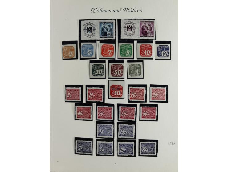 1933/45, mostly mint never hinged collection with complete issues in preprinted album, plus second album with Bohemia and Mor