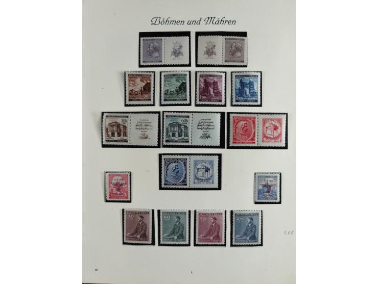 1933/45, mostly mint never hinged collection with complete issues in preprinted album, plus second album with Bohemia and Mor