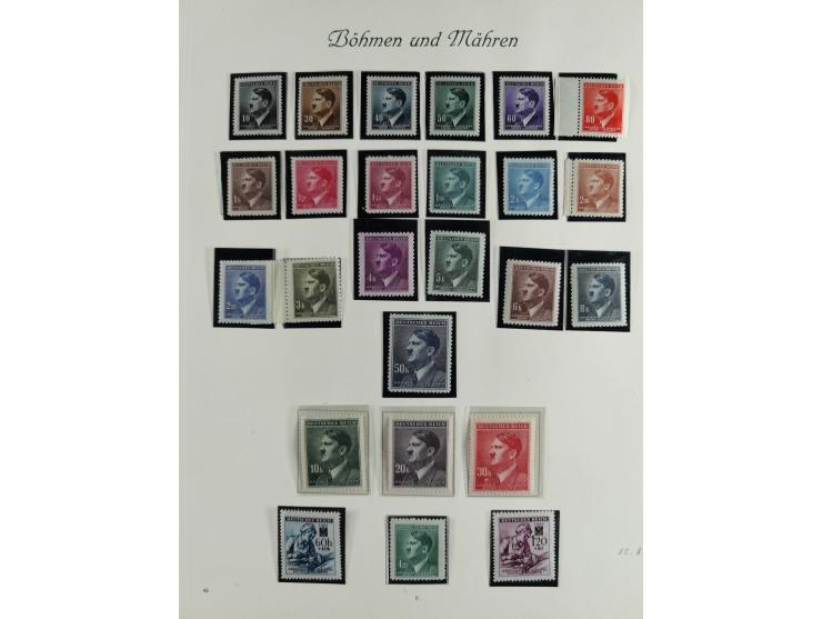 1933/45, mostly mint never hinged collection with complete issues in preprinted album, plus second album with Bohemia and Mor
