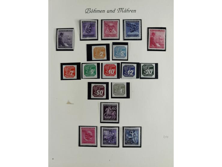 1933/45, mostly mint never hinged collection with complete issues in preprinted album, plus second album with Bohemia and Mor