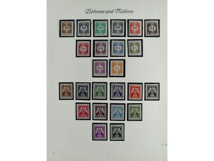 1933/45, mostly mint never hinged collection with complete issues in preprinted album, plus second album with Bohemia and Mor