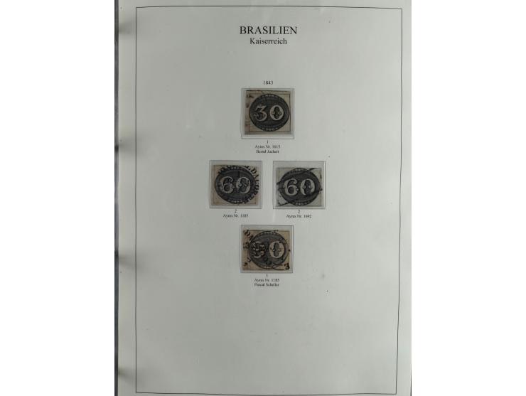 1843/90, extensive used collection. Beginning with "Bulls Eyes" 30, 60 (2) and 90 Reis, the latter clearly cancelled and with