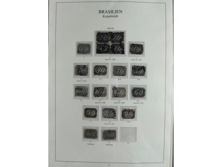 1843/90, extensive used collection. Beginning with "Bulls Eyes" 30, 60 (2) and 90 Reis, the latter clearly cancelled and with