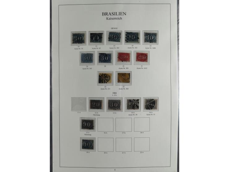 1843/90, extensive used collection. Beginning with "Bulls Eyes" 30, 60 (2) and 90 Reis, the latter clearly cancelled and with