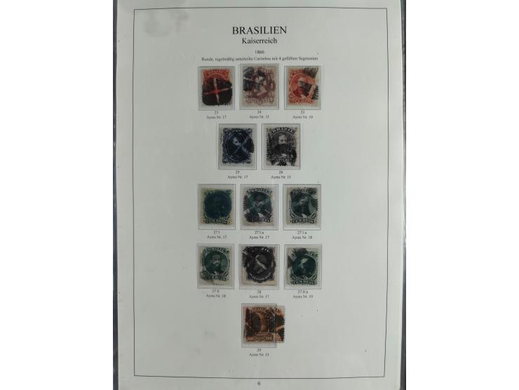 1843/90, extensive used collection. Beginning with "Bulls Eyes" 30, 60 (2) and 90 Reis, the latter clearly cancelled and with