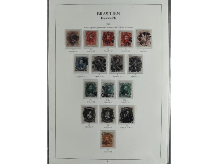 1843/90, extensive used collection. Beginning with "Bulls Eyes" 30, 60 (2) and 90 Reis, the latter clearly cancelled and with