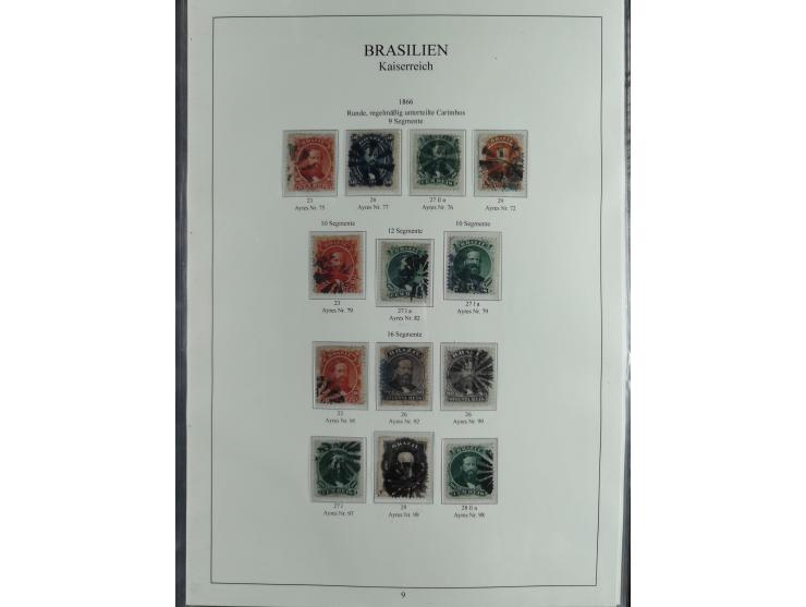 1843/90, extensive used collection. Beginning with "Bulls Eyes" 30, 60 (2) and 90 Reis, the latter clearly cancelled and with