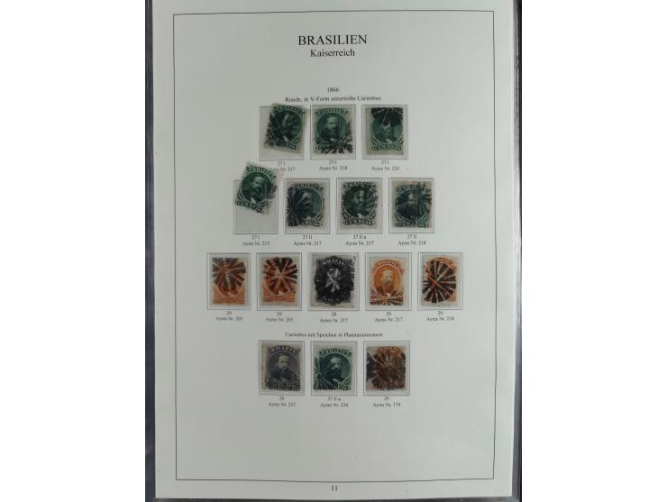 1843/90, extensive used collection. Beginning with "Bulls Eyes" 30, 60 (2) and 90 Reis, the latter clearly cancelled and with