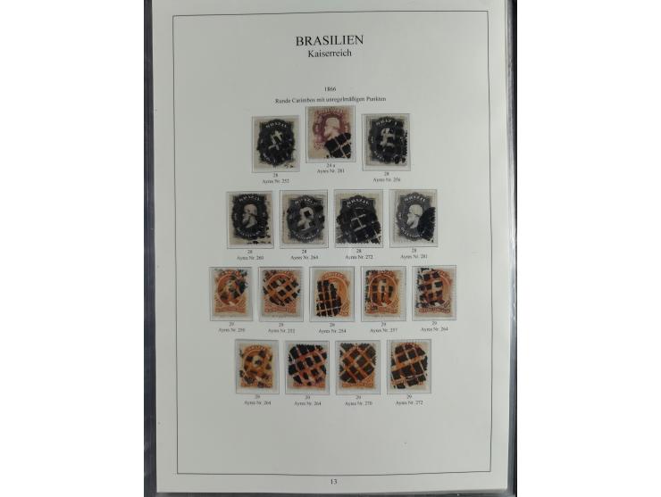 1843/90, extensive used collection. Beginning with "Bulls Eyes" 30, 60 (2) and 90 Reis, the latter clearly cancelled and with