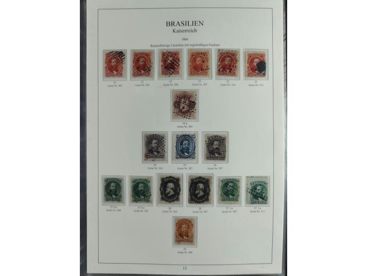 1843/90, extensive used collection. Beginning with "Bulls Eyes" 30, 60 (2) and 90 Reis, the latter clearly cancelled and with