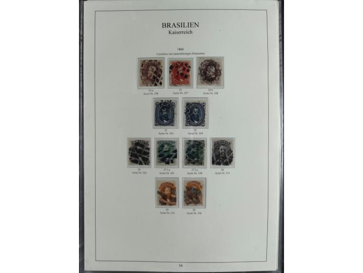 1843/90, extensive used collection. Beginning with "Bulls Eyes" 30, 60 (2) and 90 Reis, the latter clearly cancelled and with