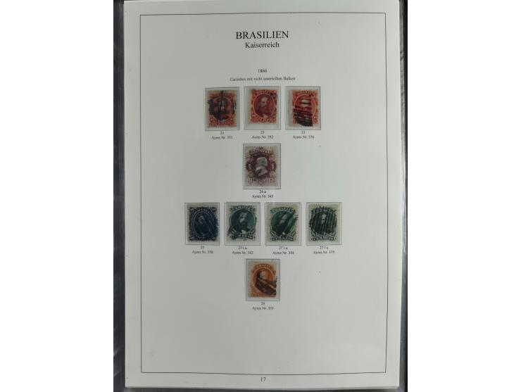 1843/90, extensive used collection. Beginning with "Bulls Eyes" 30, 60 (2) and 90 Reis, the latter clearly cancelled and with