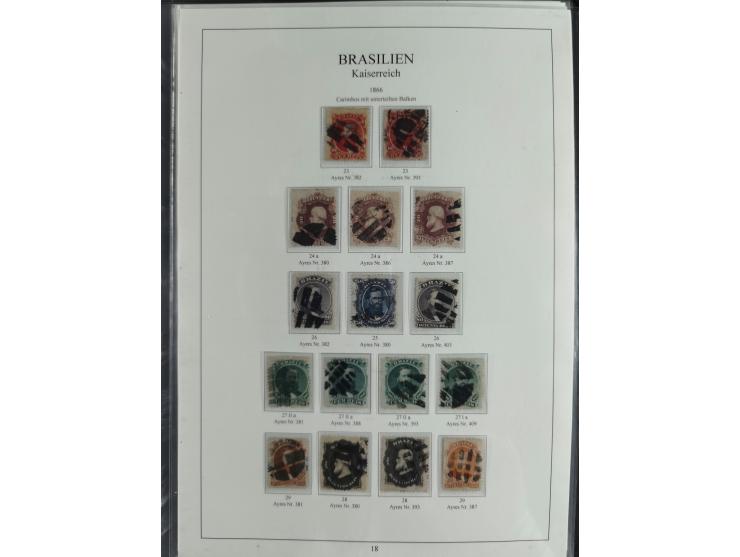 1843/90, extensive used collection. Beginning with "Bulls Eyes" 30, 60 (2) and 90 Reis, the latter clearly cancelled and with