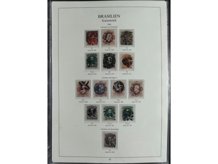 1843/90, extensive used collection. Beginning with "Bulls Eyes" 30, 60 (2) and 90 Reis, the latter clearly cancelled and with