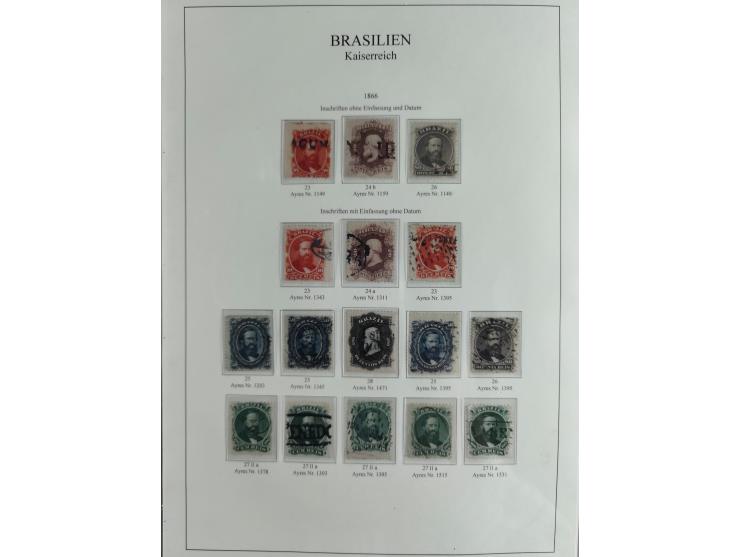 1843/90, extensive used collection. Beginning with "Bulls Eyes" 30, 60 (2) and 90 Reis, the latter clearly cancelled and with