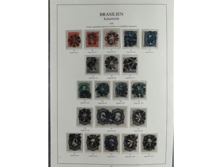 1843/90, extensive used collection. Beginning with "Bulls Eyes" 30, 60 (2) and 90 Reis, the latter clearly cancelled and with